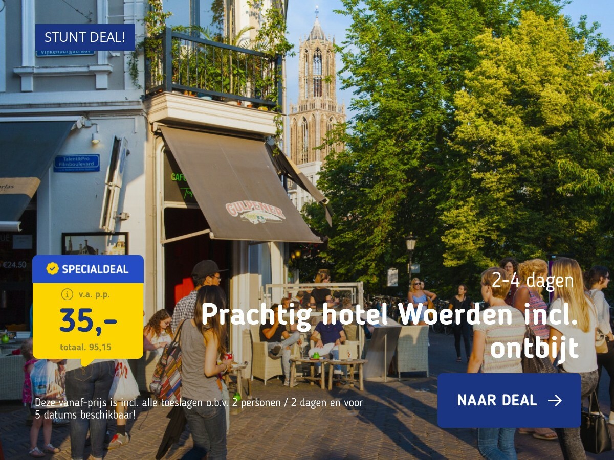 Prachtig hotel Woerden incl. ontbijt