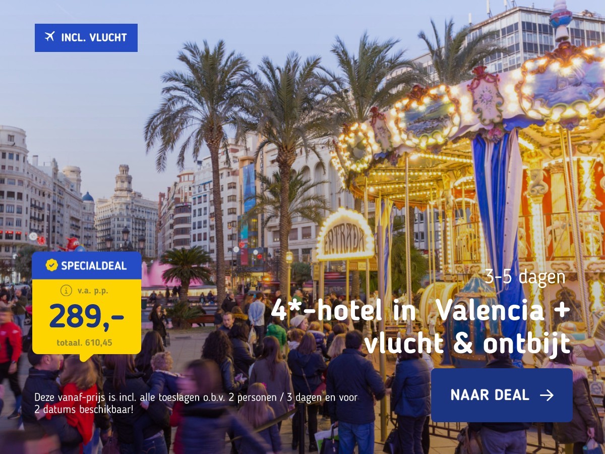 4*-hotel in Valencia + vlucht & ontbijt