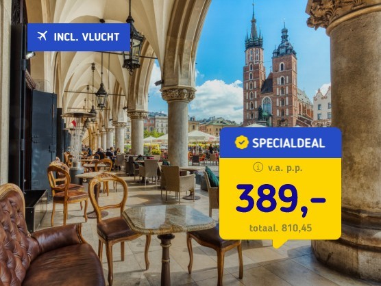 Krakau + vlucht, transfer en ontbijt