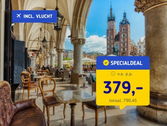 Krakau + vlucht, transfer en ontbijt