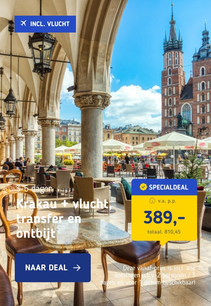 Krakau + vlucht, transfer en ontbijt