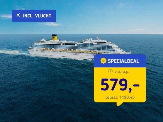 5 daagse Costa Cruise + vlucht