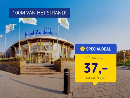 STUNT!⚡ 4*-hotel strand Egmond + ontbijt