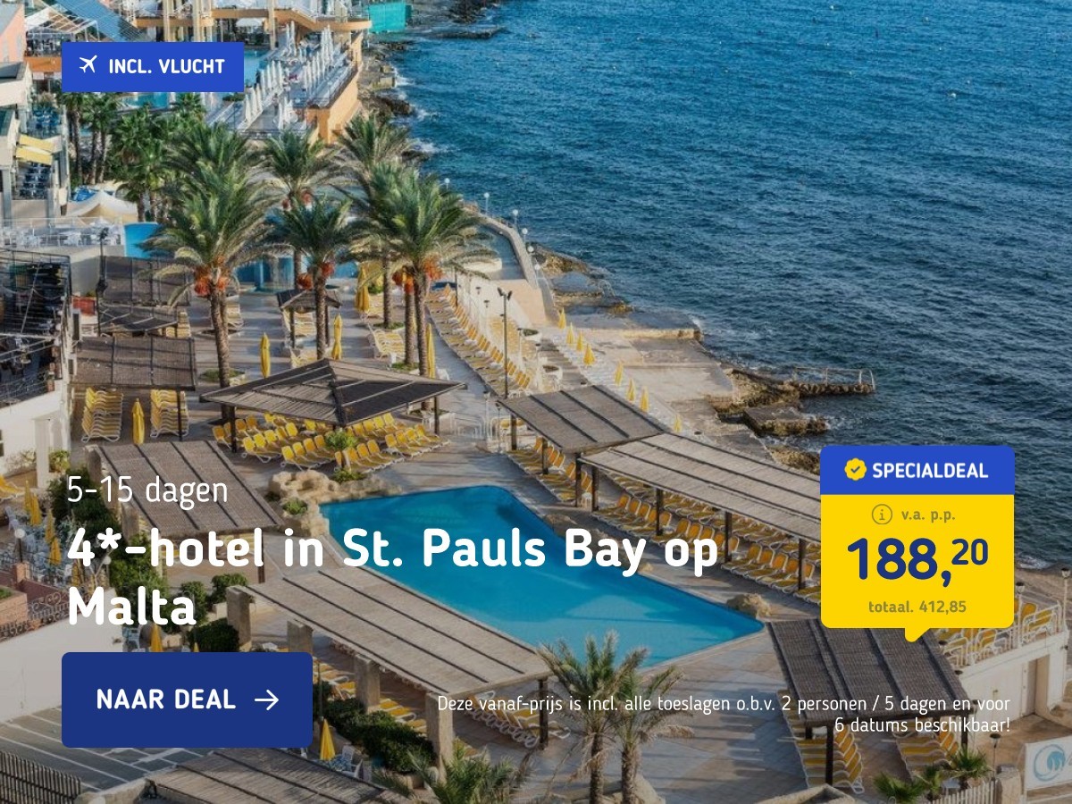 4*-hotel in St. Pauls Bay op Malta