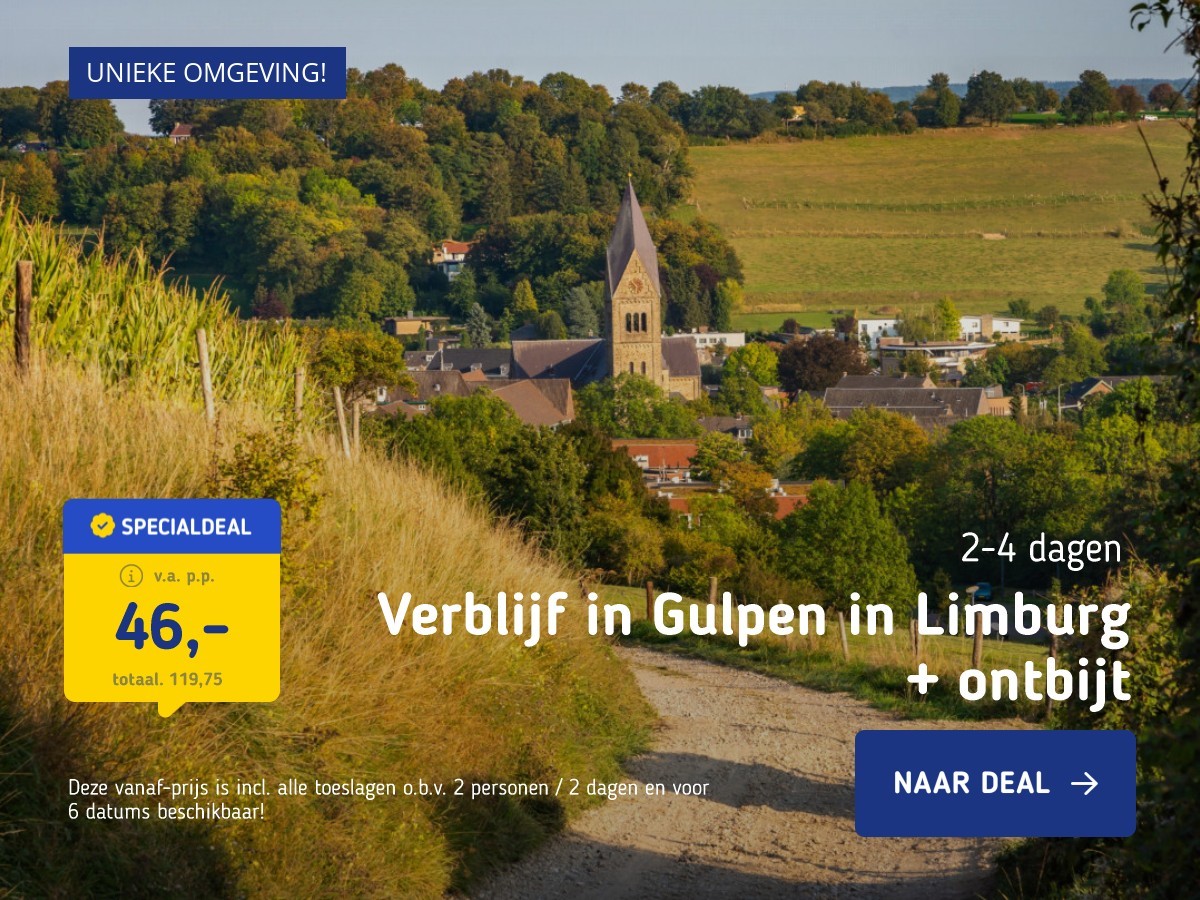 Verblijf in Gulpen in Limburg + ontbijt