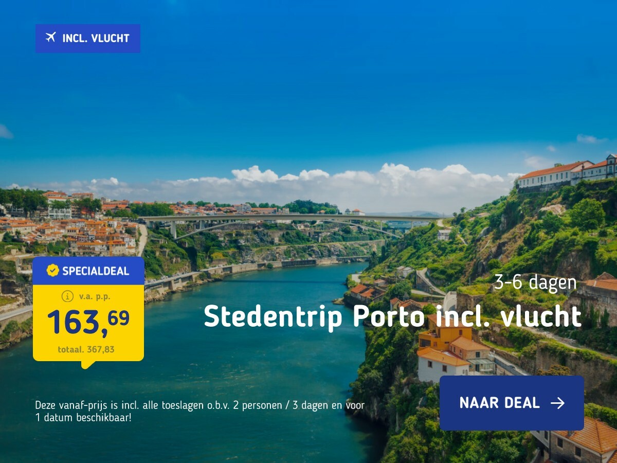 Stedentrip Porto incl. vlucht