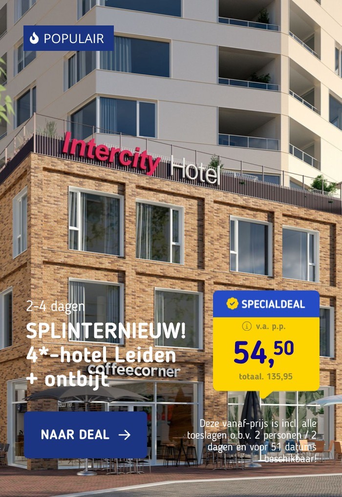 SPLINTERNIEUW! 4*-hotel Leiden + ontbijt