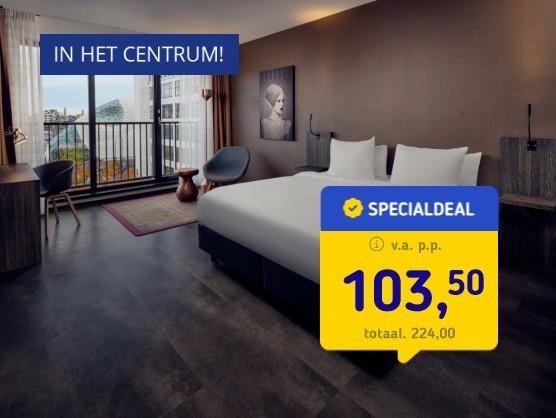 Hotel Eindhoven + ontbijt en treinretour