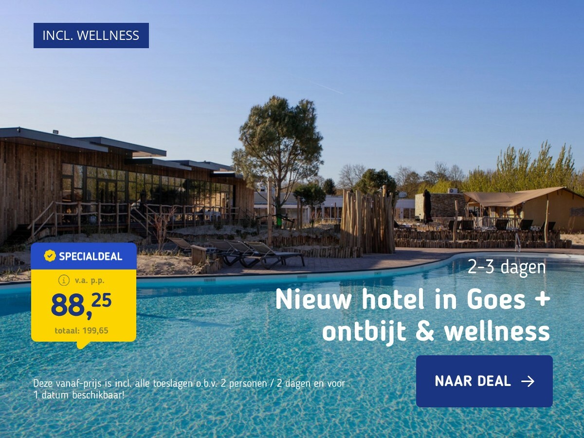 Nieuw hotel in Goes + ontbijt & wellness