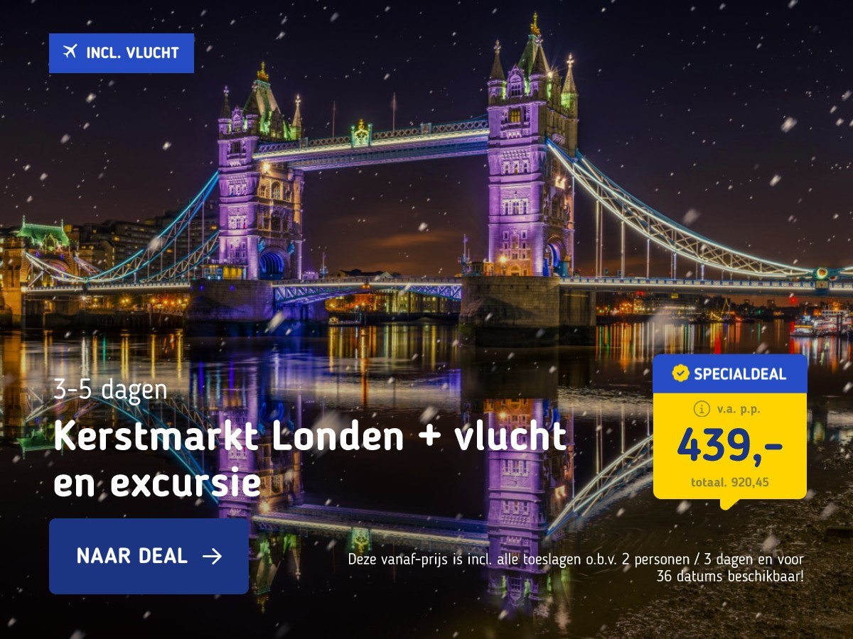 Kerstmarkt Londen + vlucht en excursie