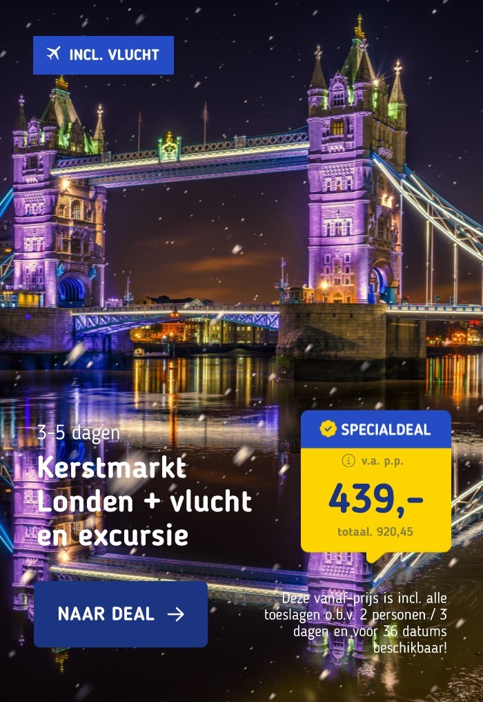 Kerstmarkt Londen + vlucht en excursie