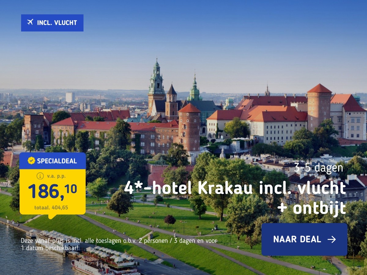 4*-hotel Krakau incl. vlucht + ontbijt