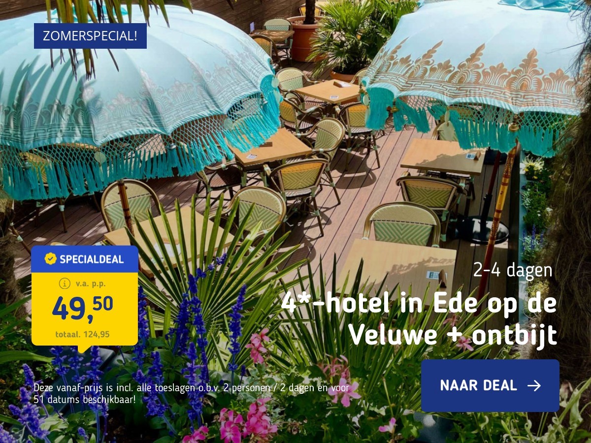 4*-hotel in Ede op de Veluwe + ontbijt