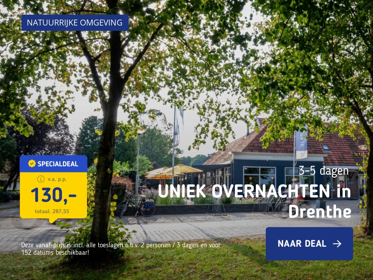 UNIEK OVERNACHTEN in Drenthe