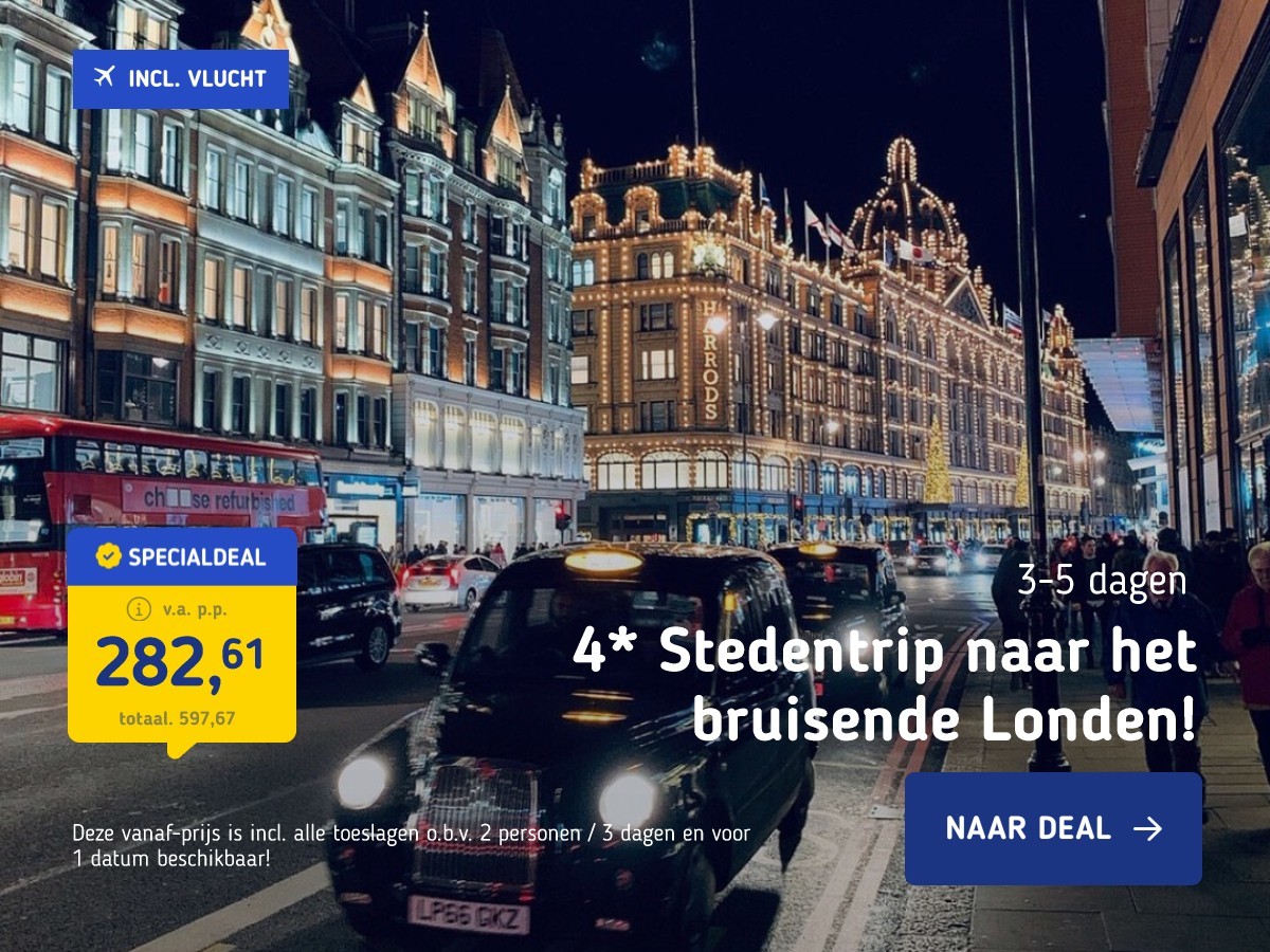 4* Stedentrip naar het bruisende Londen!