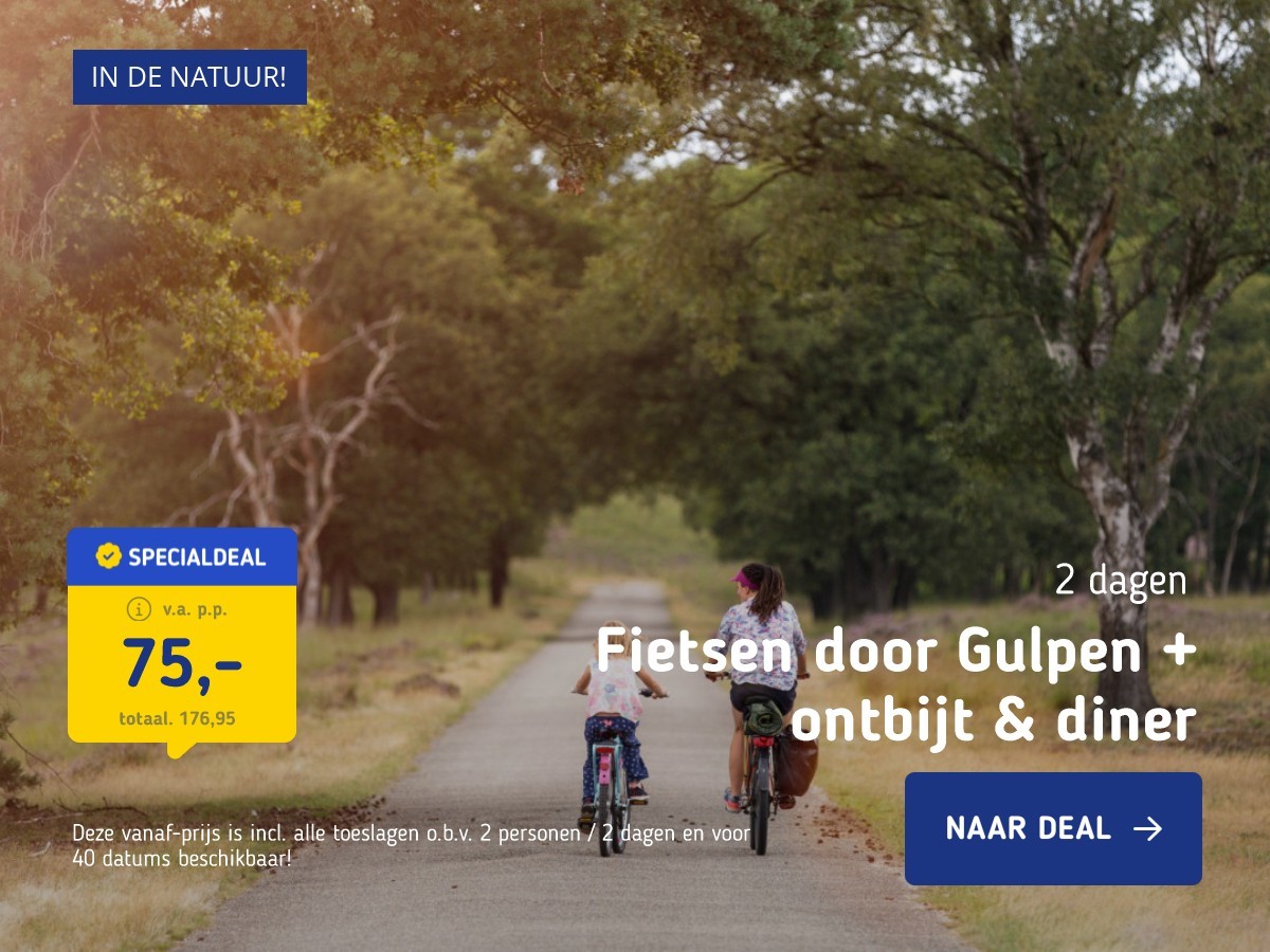 Fietsen door Gulpen + ontbijt & diner