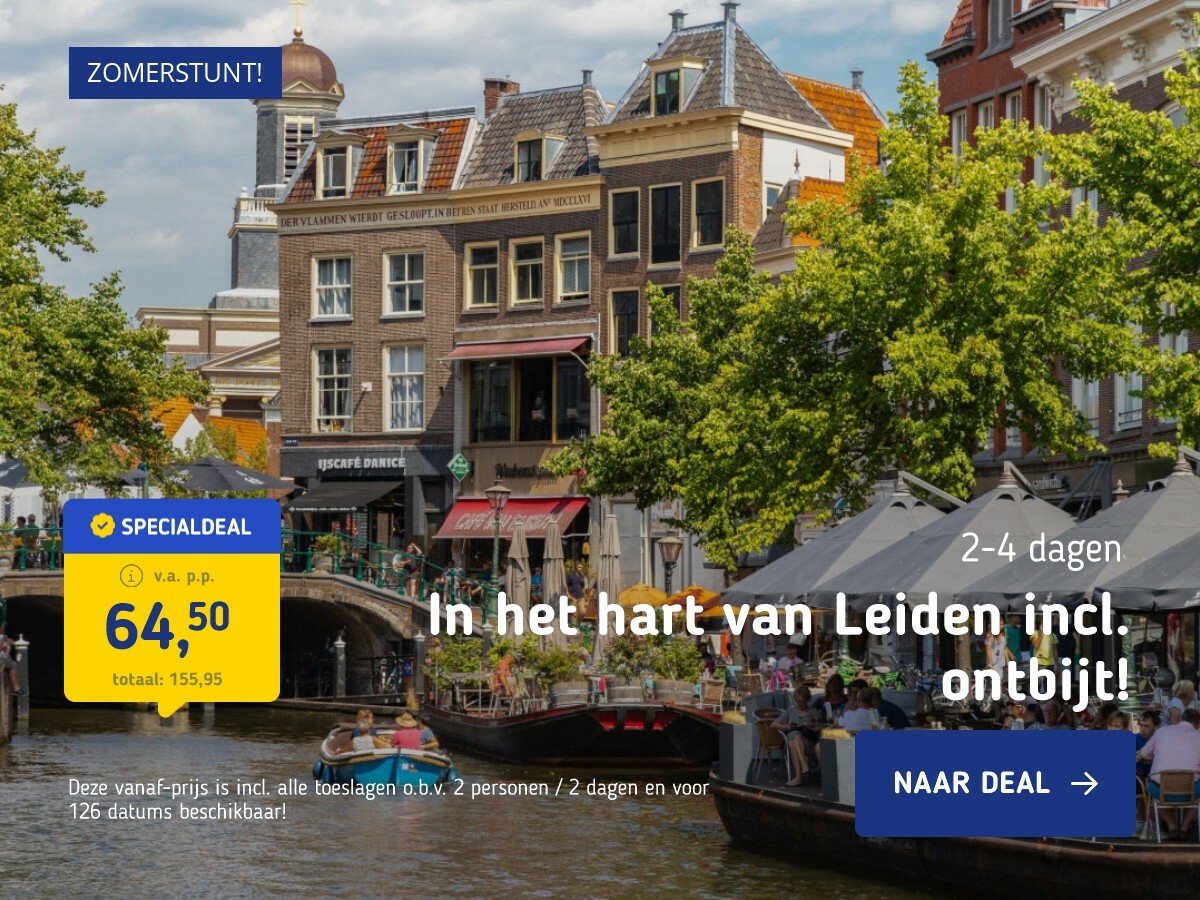 In het hart van Leiden incl. ontbijt!