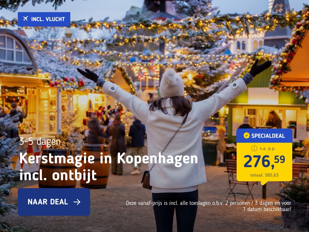 Kerstmagie in Kopenhagen incl. ontbijt