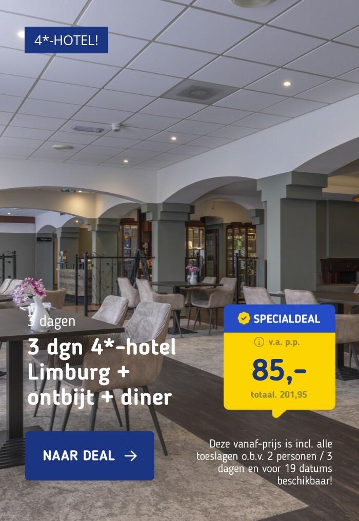 3 dgn 4*-hotel Limburg + ontbijt + diner