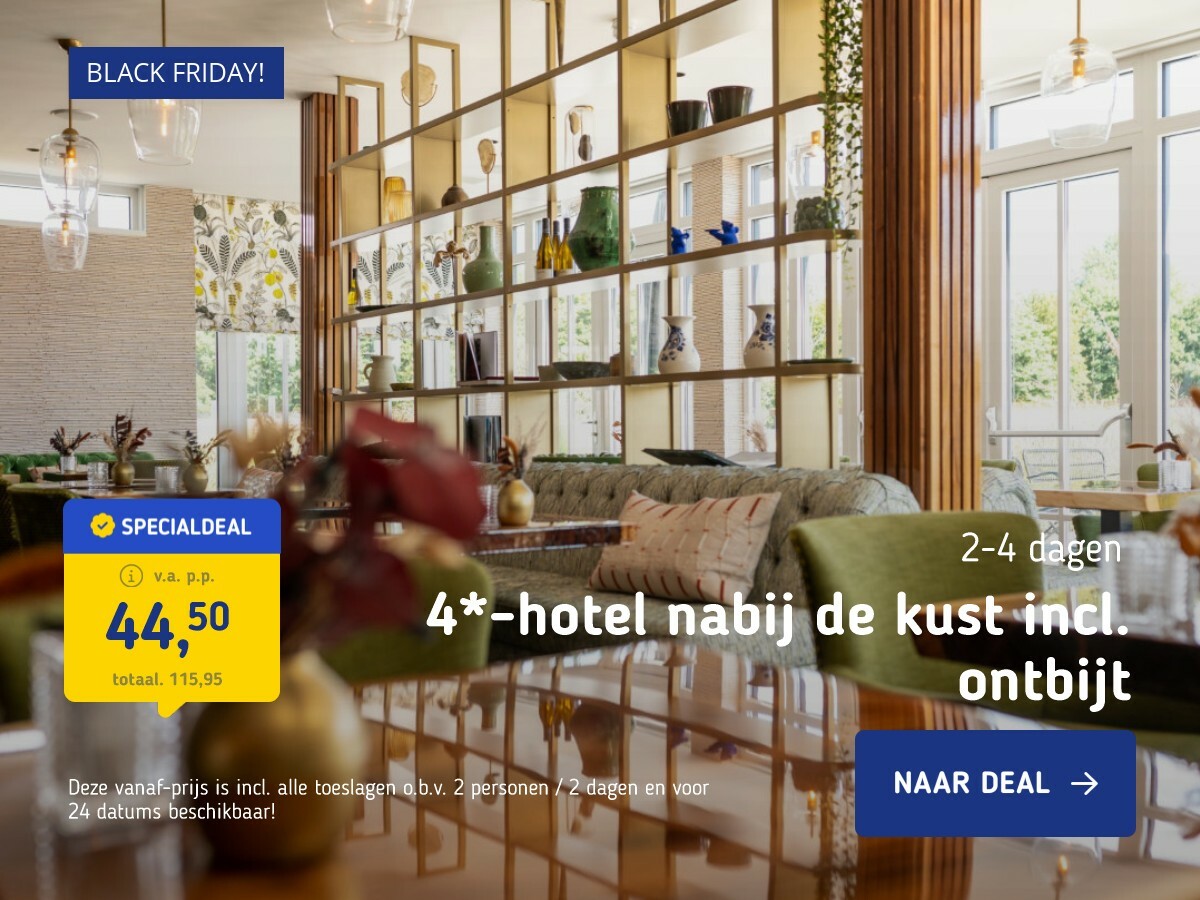 4*-hotel nabij de kust incl. ontbijt