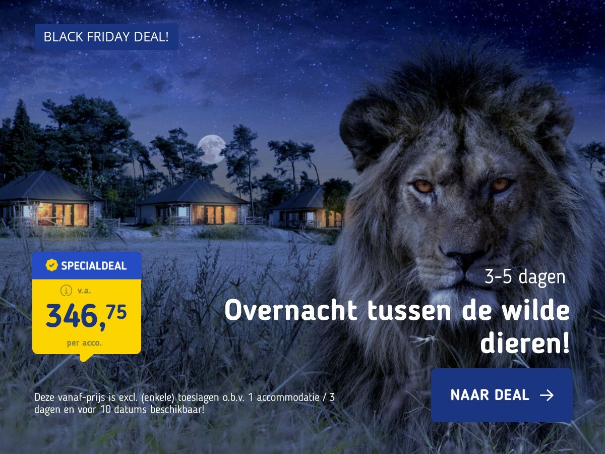 Overnacht tussen de wilde dieren!