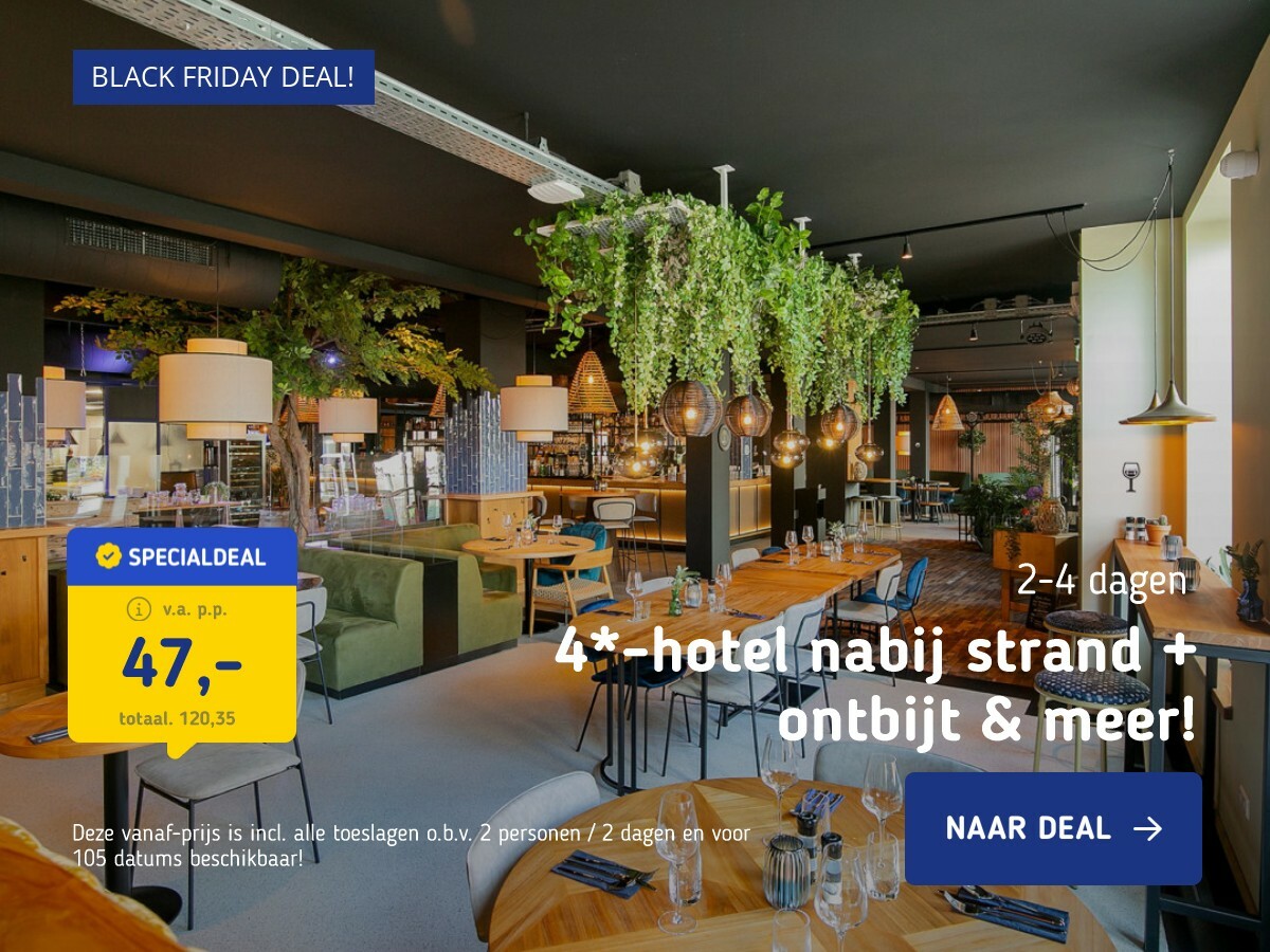 4*-hotel nabij strand + ontbijt & meer!