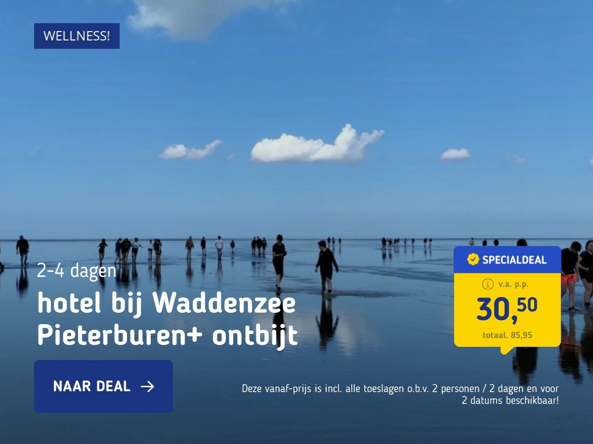 hotel bij Waddenzee Pieterburen+ ontbijt