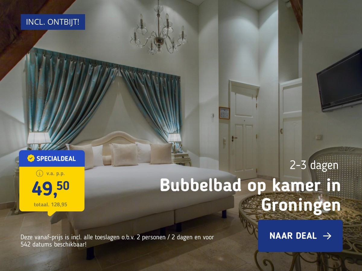 Bubbelbad op kamer in Groningen