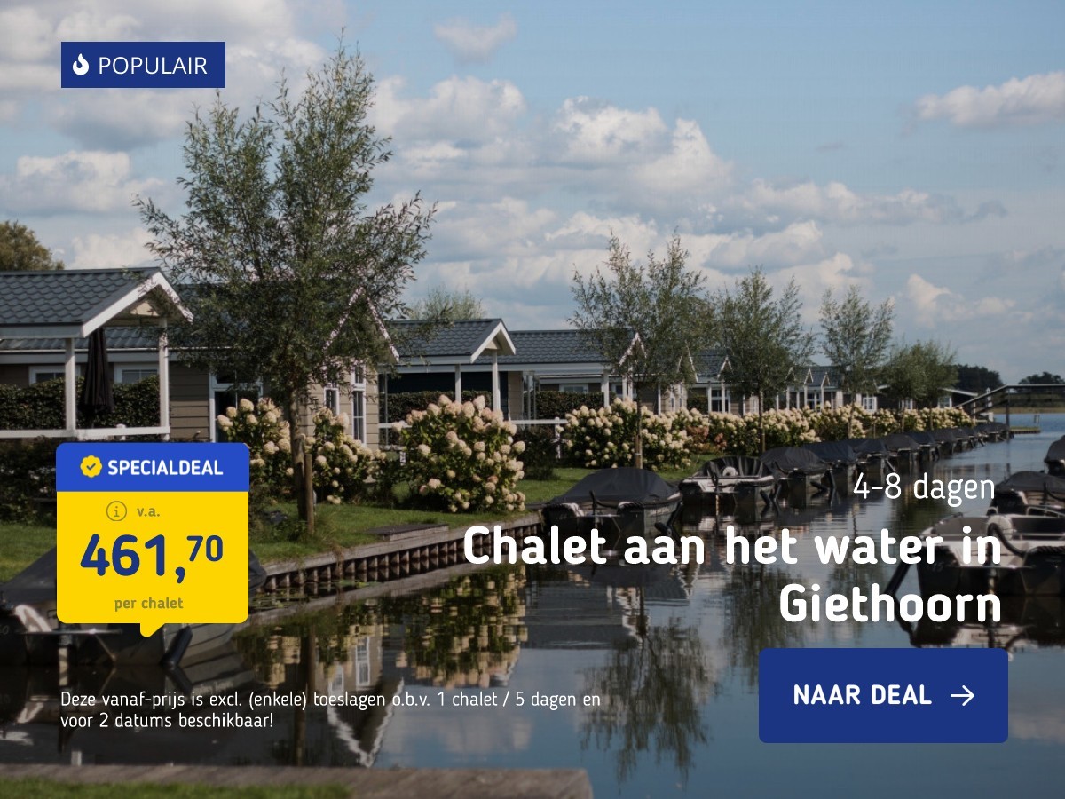 Chalet aan het water in Giethoorn