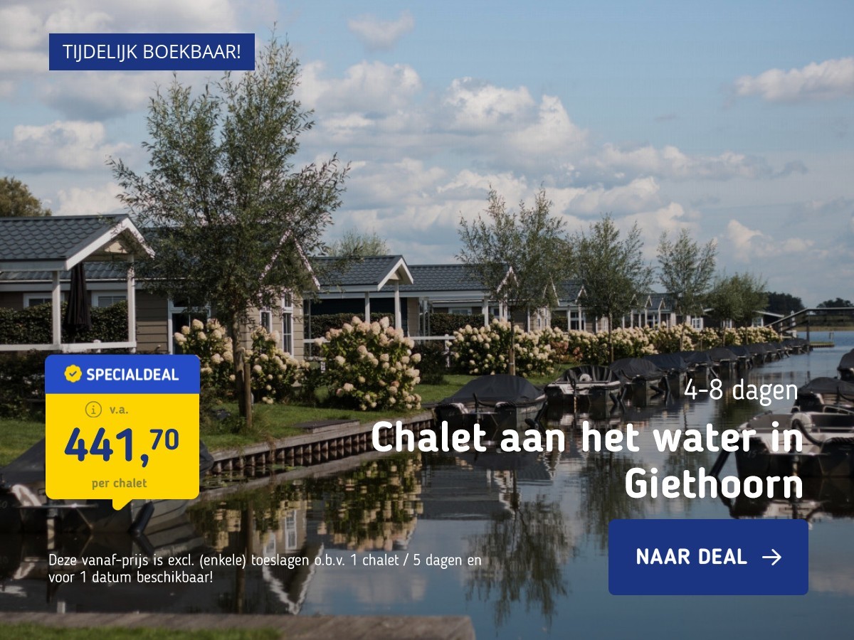 Chalet aan het water in Giethoorn