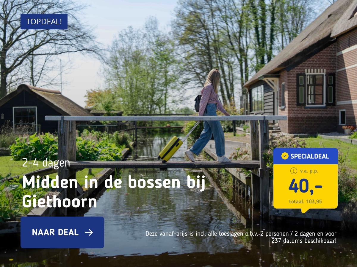 Midden in de bossen bij Giethoorn