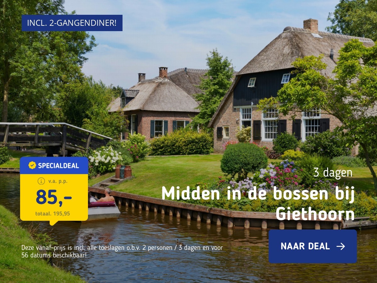 Midden in de bossen bij Giethoorn