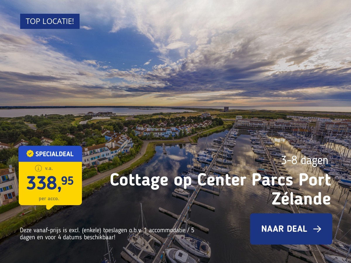 Cottage op Center Parcs Port Zélande