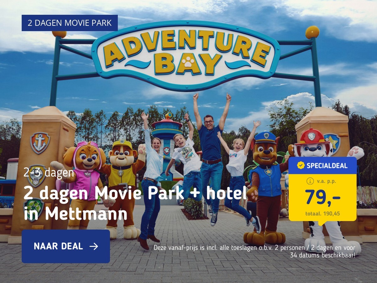 2 dagen Movie Park + hotel in Mettmann