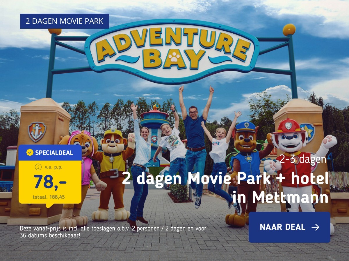 2 dagen Movie Park + hotel in Mettmann