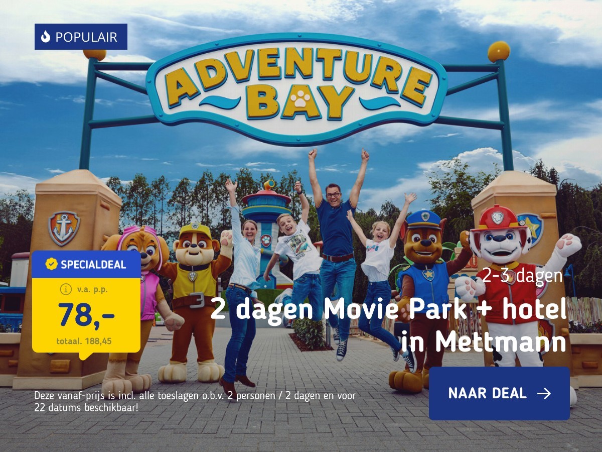 2 dagen Movie Park + hotel in Mettmann