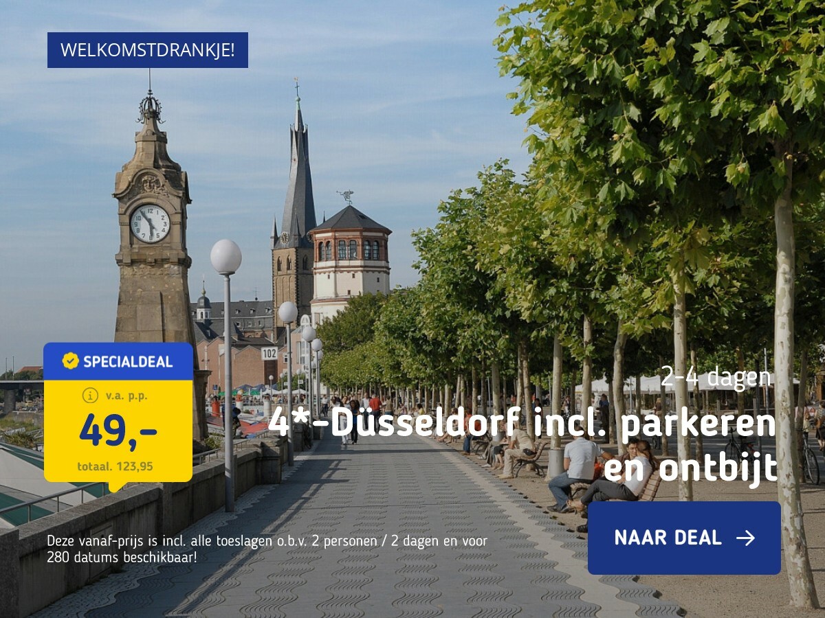 4*-Düsseldorf incl. parkeren en ontbijt