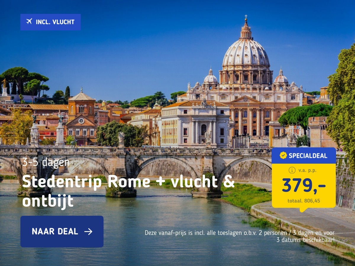 Stedentrip Rome + vlucht & ontbijt