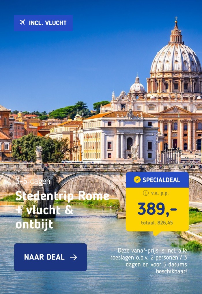 Stedentrip Rome + vlucht & ontbijt