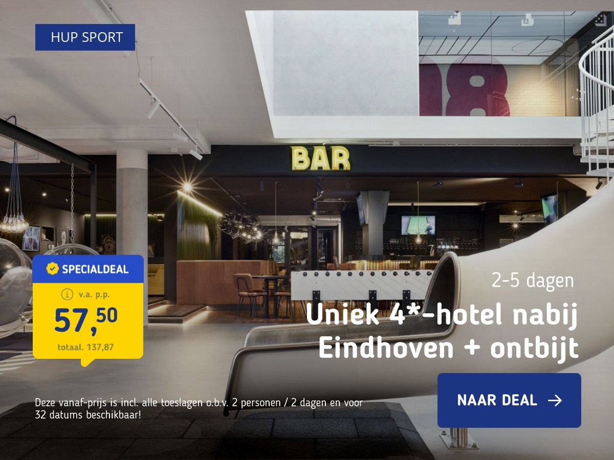 Uniek 4*-hotel nabij Eindhoven + ontbijt