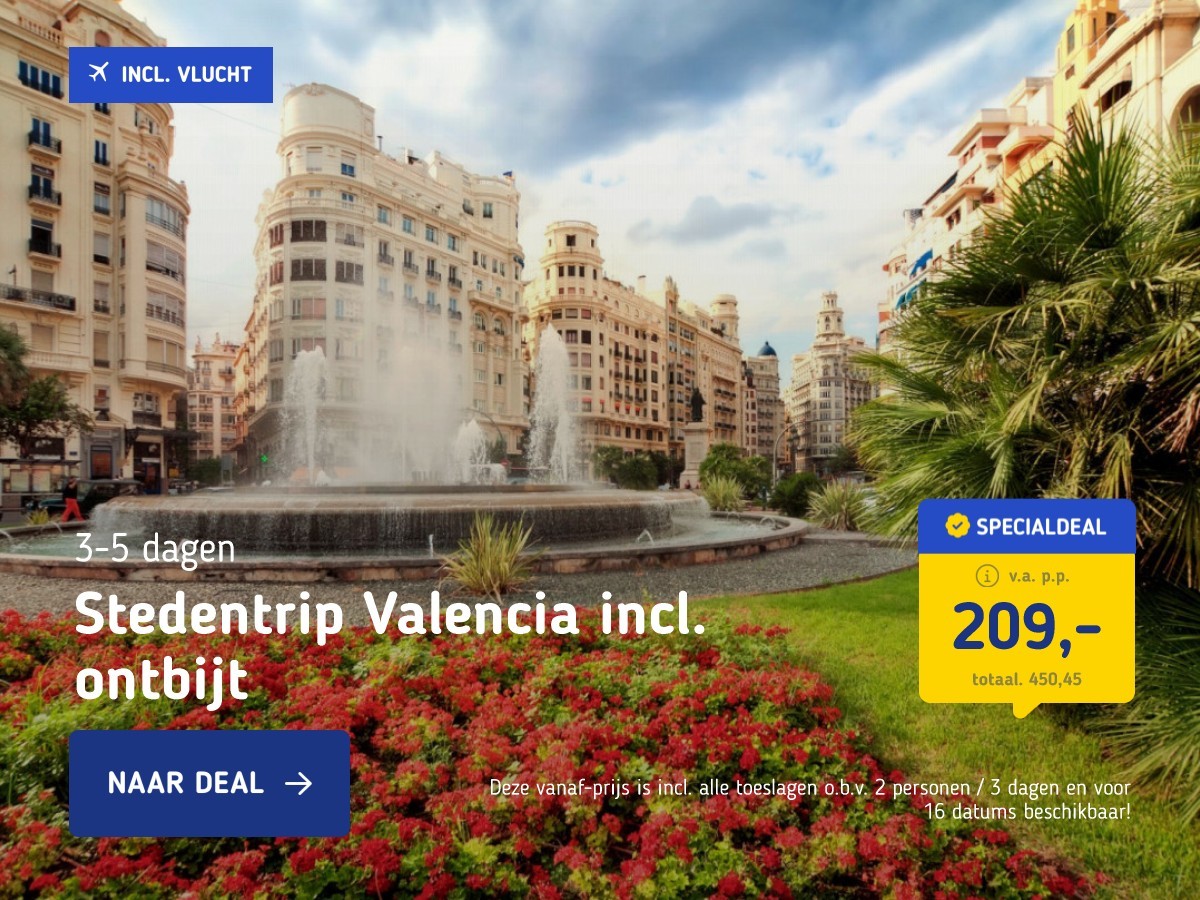 Stedentrip Valencia incl. ontbijt