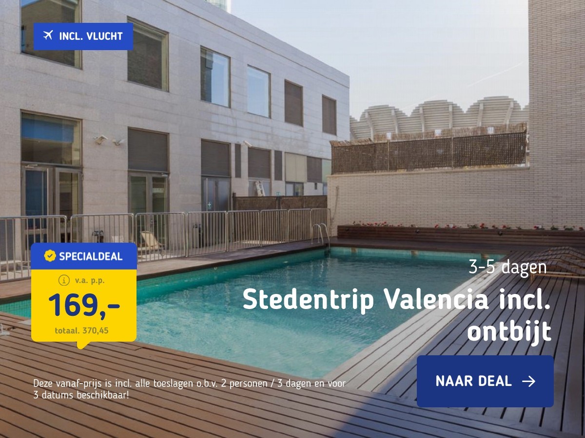 Stedentrip Valencia incl. ontbijt