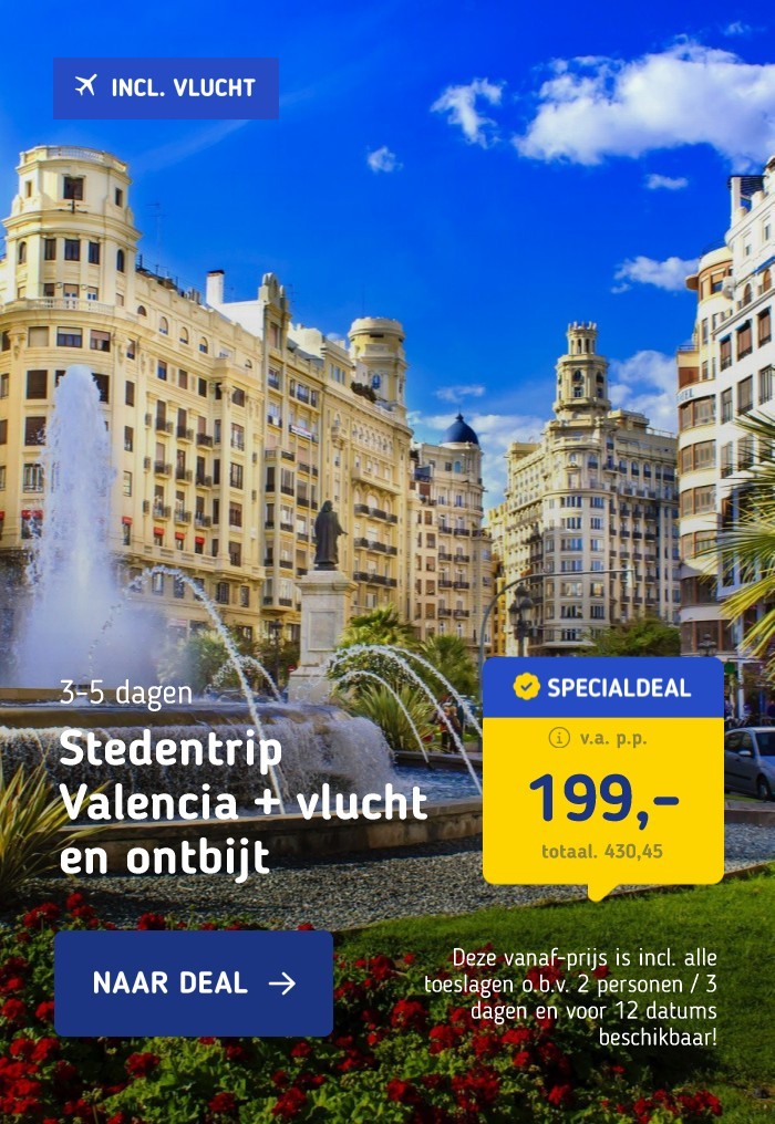 Stedentrip Valencia + vlucht en ontbijt