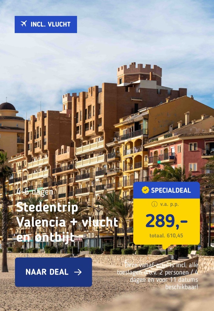 Stedentrip Valencia + vlucht en ontbijt