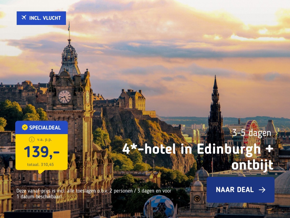 4*-hotel in Edinburgh + ontbijt