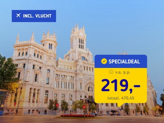 Stedentrip Madrid incl. vlucht + ontbijt