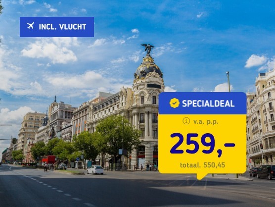 Stedentrip Madrid incl. vlucht + ontbijt