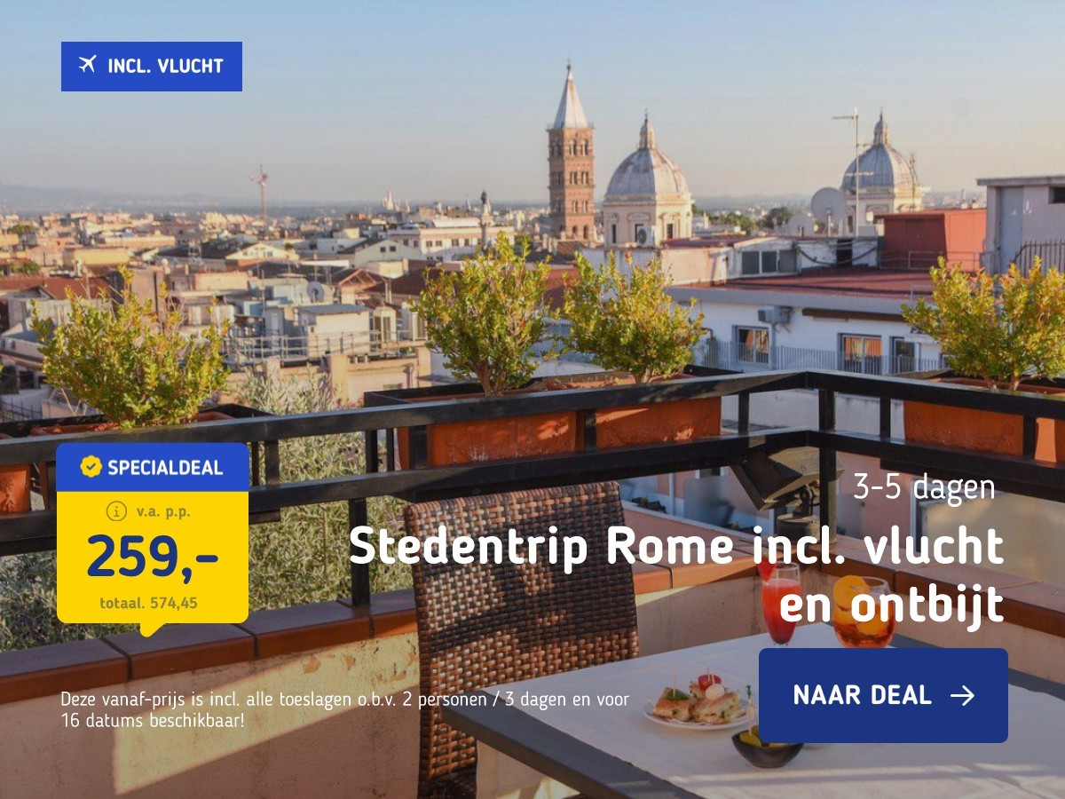 Stedentrip Rome incl. vlucht en ontbijt