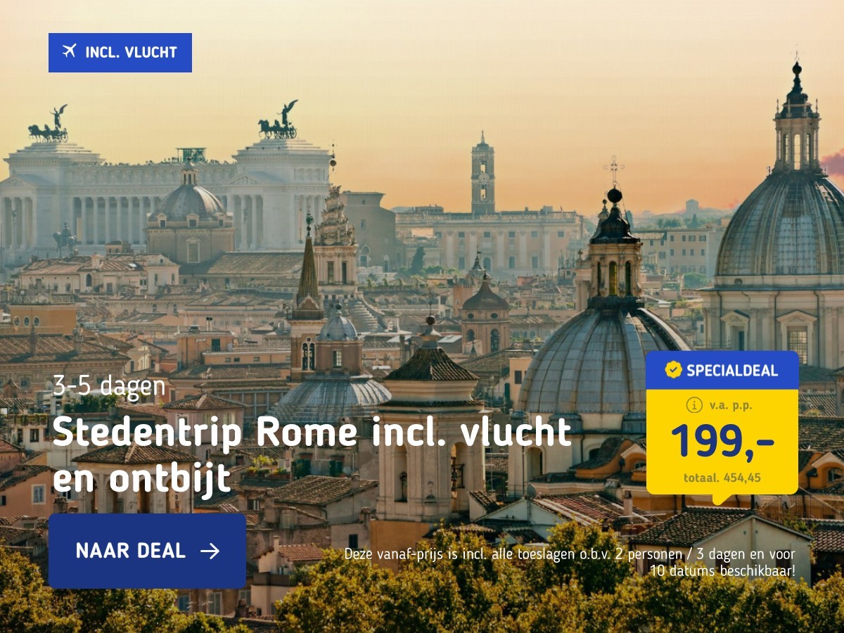 Stedentrip Rome incl. vlucht en ontbijt