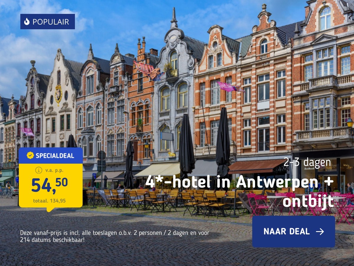 4*-hotel in Antwerpen + ontbijt